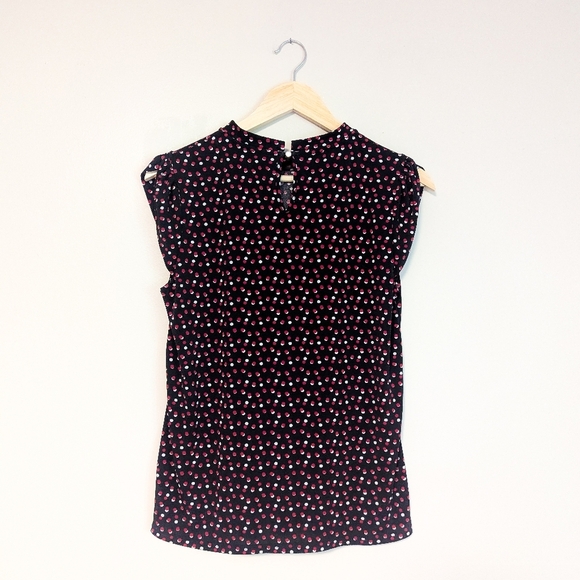 Elle Red and Black Polka Dot Blouse - Picture 3 of 6